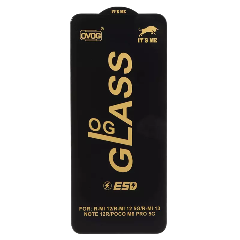محافظ صفحه نمایش شیشه ای گوشی موبایل مدل Full Cover OG ESD OVOG مناسب Xiaomi Redmi 12 / Redmi 13X / Redmi 13 4G / Poco M6 Pro 5G / Poco M6 4G