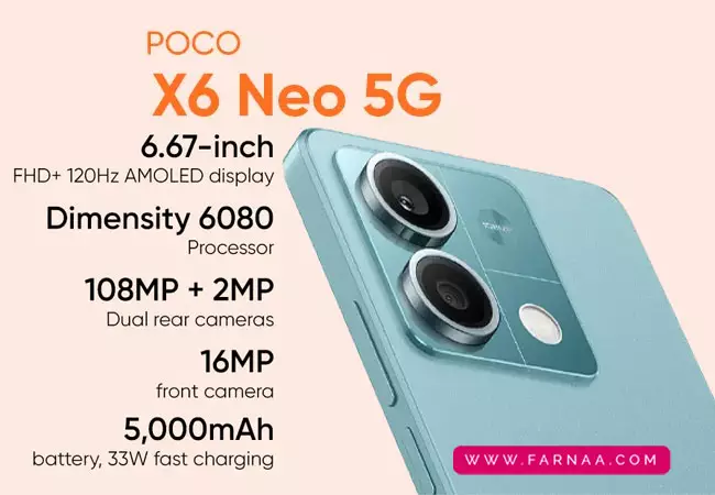 مشخصات گوشی پوکو X6 Neo با ظرفیت ۲۵۶ گیگ رم ۱۲