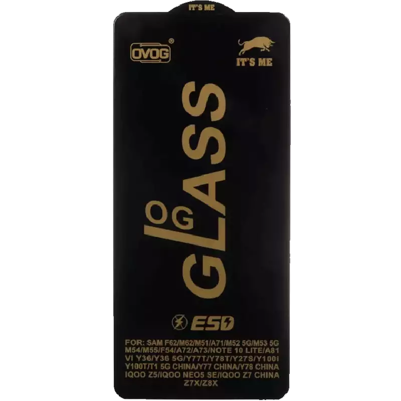 محافظ صفحه نمایش شیشه ای گوشی موبایل مدل Full Cover OG ESD OVOG مناسب Samsung A71 / A72 / A73 / M51 / M52 / M53 / M54 / M62 / Note 12 Pro 5G / Note 12 Pro Plus / Poco X5 Pro / Poco F5