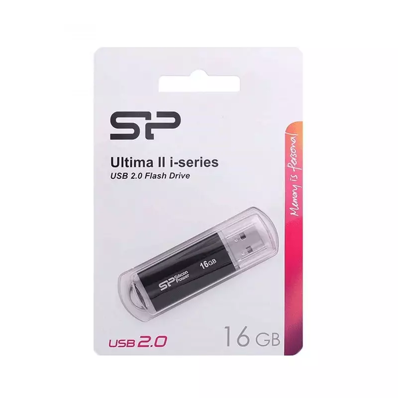 فلش مموری سیلیکون پاور مدل ultima 2 i series usb 2 0 ظرفیت 16 گیگابایت جعبه