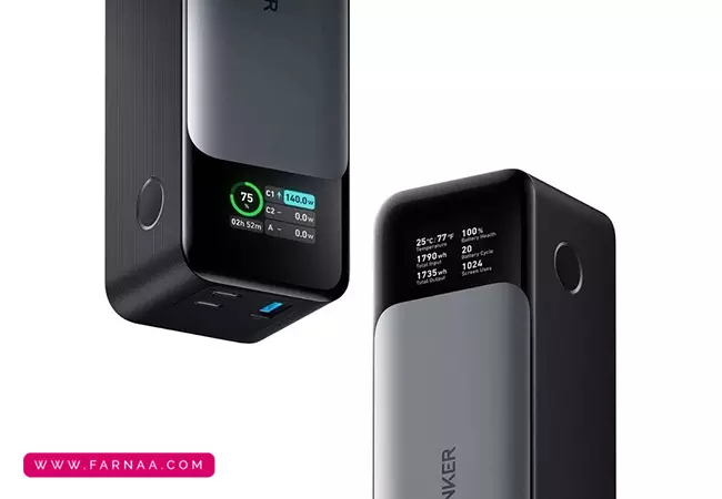 پاوربانک انکر مدل A1289 ظرفیت 24000 میلی آمپر ساعت