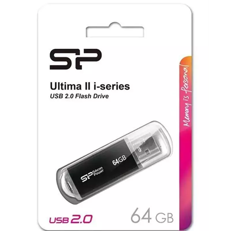 فلش مموری سیلیکون پاور مدل ultima 2 i series usb 2 0 ظرفیت 64 گیگابایت جعبه