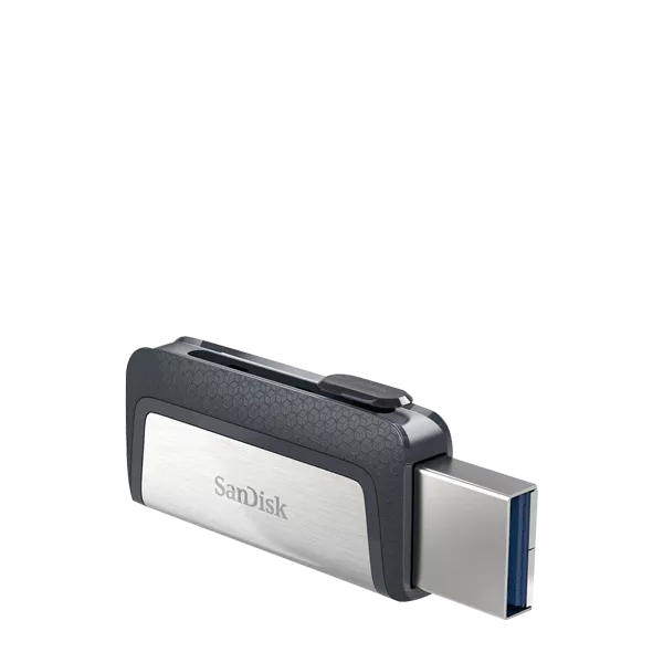 نمای نیم رخ چپ فلش مموری سن دیسک مدل Ultra Dual Drive USB Type-C ظرفیت 128 گیگابایت