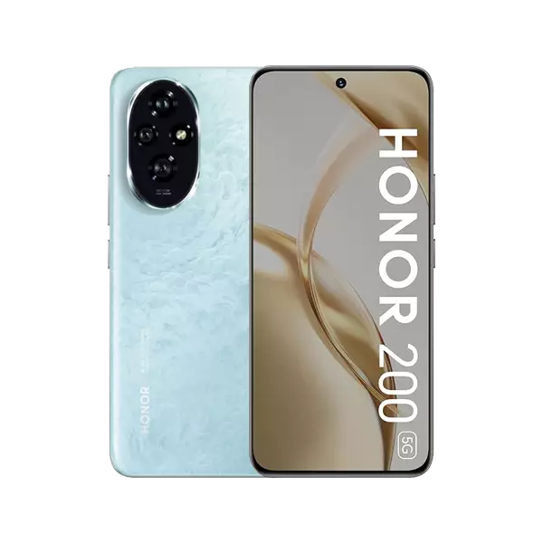 نمای پشت و جلو گوشی موبایل آنر Honor 200-5G ظرفیت 256 رم 12 گیگابایت آبی