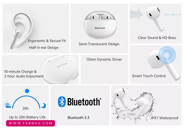 هندزفری بلوتوثی بلک ویو مدل Airbuds 6