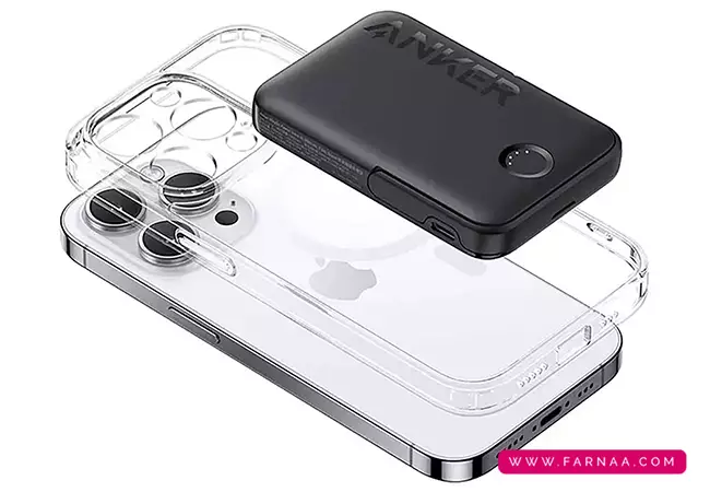 پاوربانک مغناطیسی با پایه تاشو انکر مدل A1618 ظرفیت ۵۰۰۰ میلیآمپر ساعت