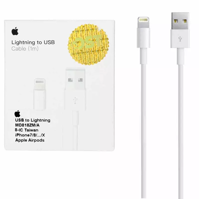 کابل شارژ USB به Lightning آیفون ۷ مدل MD818ZM/A 8IC Taiwan طول ۱ متر