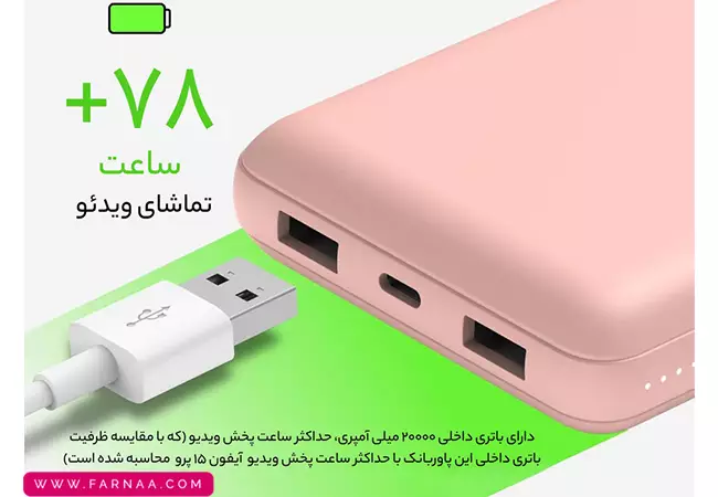 پاور بلکین پاور مدل BoostCharge BPB011bt ظرفیت 10000 میلیآمپر ساعت
