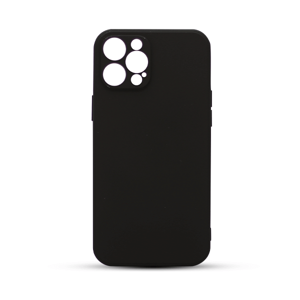 نمای پشت کاور مدل سیلیکونی مناسب برای گوشی موبایل آیفون Iphone 12 promax مشکی