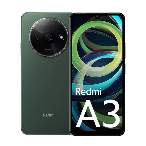 نمای جلو و پشت گوشی موبایل شیائومی Redmi A3 ظرفیت 128 رم 6 گیگابایت سبز