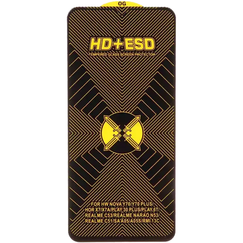 محافظ صفحه نمایش شیشه ای Full Cover HD Plus ESD مدل Samsung Galaxy A07 / A06 / A05 / Xiaomi Redmi 13C / Poco C65 / Poco M6 5G / Honor X7 / X7A / Realme C51 / Realme C53