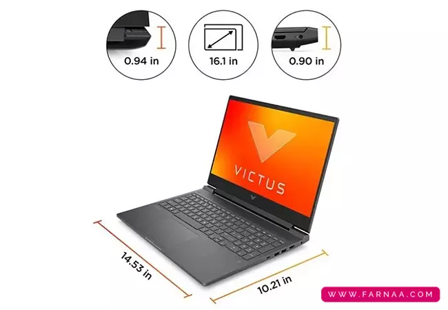 لپ تاپ 15.6 اینچ اچ پی مدل Victus 15-fa2082wm core i5 13450H 16 GB 512 SSD RTX4050