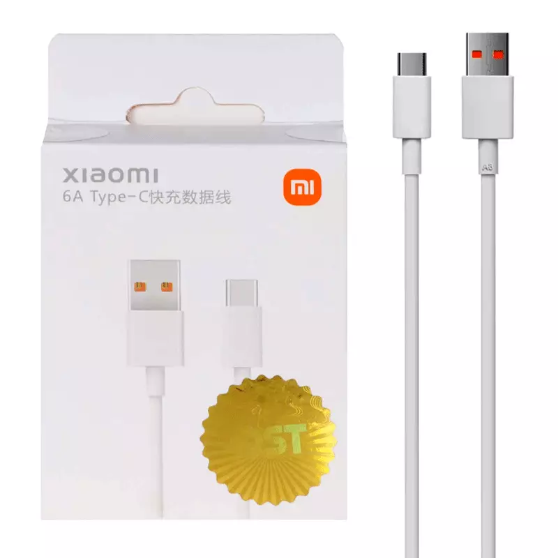 کابل شارژ اصلی فست USB به Type-C شیائومی مدل 67W 6A طول ۱ متر
