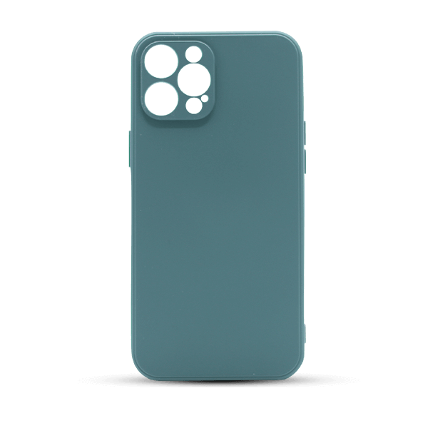 نمای پشت کاور مدل سیلیکونی مناسب برای گوشی موبایل آیفون Iphone 12 promax یشمی