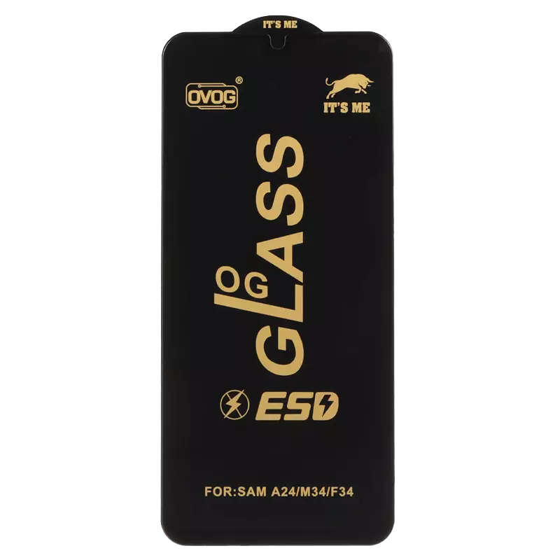 محافظ صفحه نمایش شیشه ای گوشی موبایل مدل Full Cover OG ESD OVOG مناسب Samsung A15 / A25 / A24 / M34 / F34