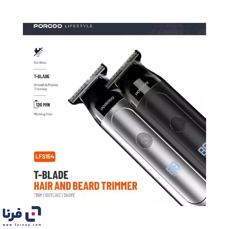 تیغههای ماشین اصلاح سر و صورت شارژی پرودو Lifestyle T-Blade مدل PDLFST154BK با سه شانه