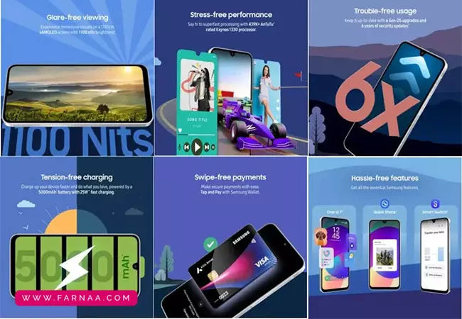 گوشی موبایل سامسونگ A17 4G ظرفیت 128 رم 6 گیگابایت (ویتنام)