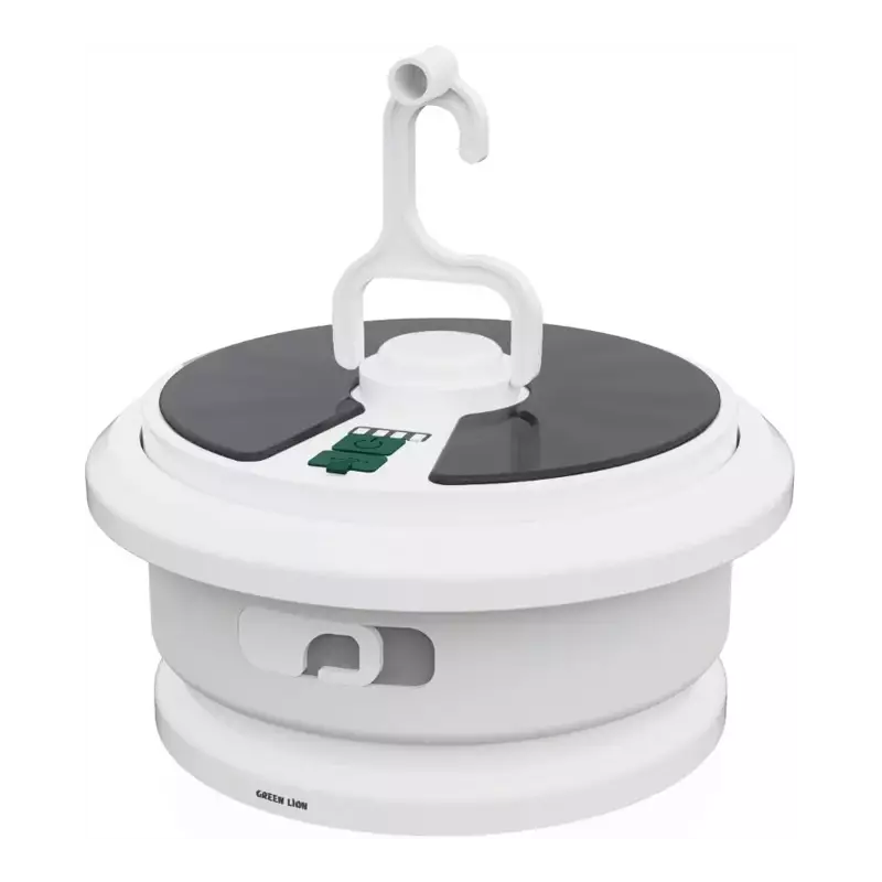 چراغ کمپینگ خورشیدی و ریسه LED گرین لاین مدل Lumex GNSOLCMLGTWH با روشنایی 500 لومن