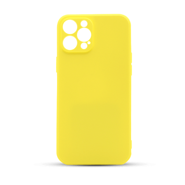 نمای پشت کاور مدل سیلیکونی مناسب برای گوشی موبایل آیفون Iphone 12 promax زرد