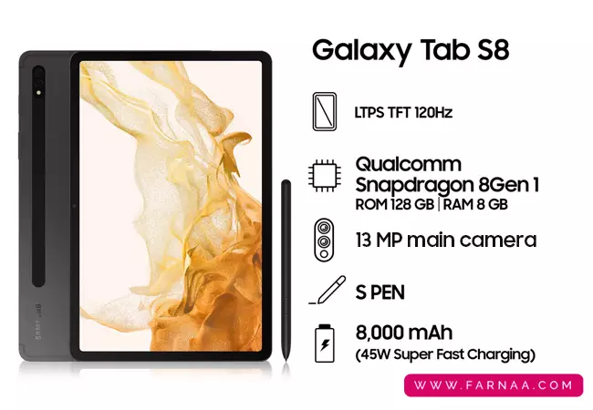 بررسی تبلت سامسونگ Galaxy Tab S8- X706 5G با ظرفیت ۱۲۸ گیگ رم ۸
