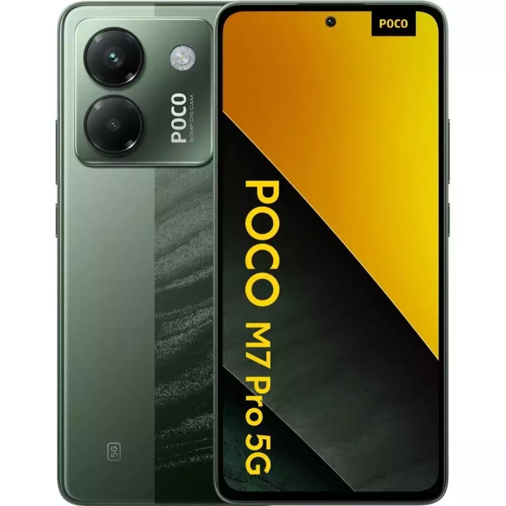 نمای پشت و جلوی  گوشی موبایل شیائومی Poco M7 Pro 5G ظرفیت 512 رم 12 گیگابایت
