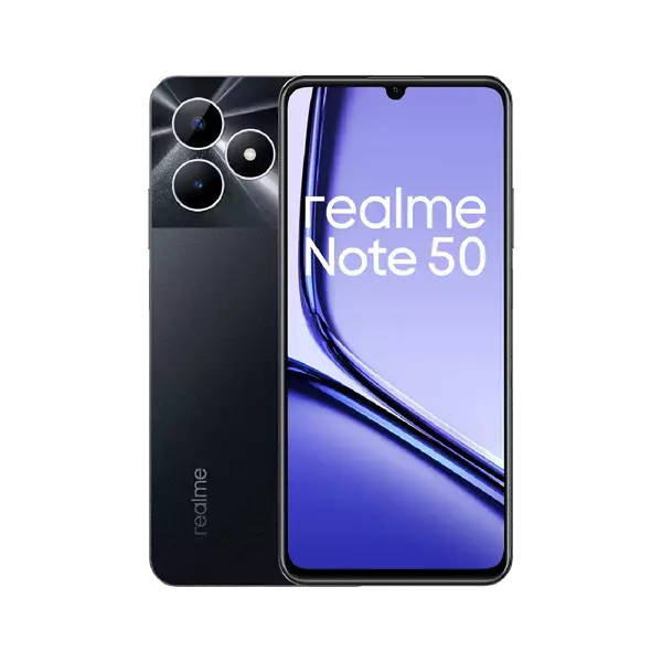 نمای پشت و جلو گوشی موبایل ریلمی Realme Note 50 4G ظرفیت 256 رم 4 گیگابایت مشکی