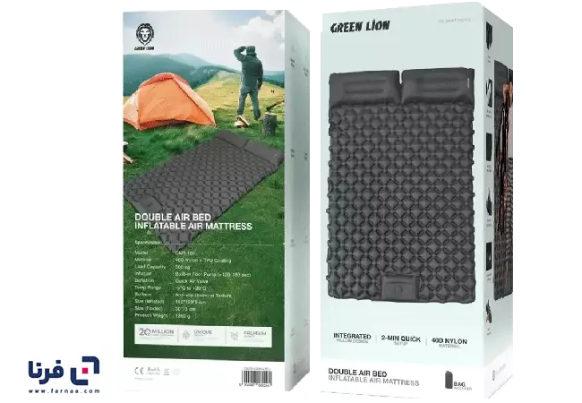 بسته‌بندی تشک بادی دو نفره گرین لاین مدل Double Air Bed GNDUAIRMATGY