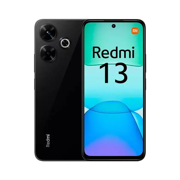 	نمای جلو و پشت گوشی موبایل شیائومی Redmi 13 4G ظرفیت 256 رم 8 گیگابایت مشکی