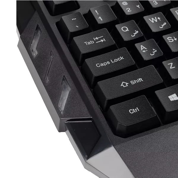 نمایی از دکمه های شیفت، کنترل، tab و caps lock کیبورد مخصوص بازی هیسکا مدل HX-KEG400 RGB