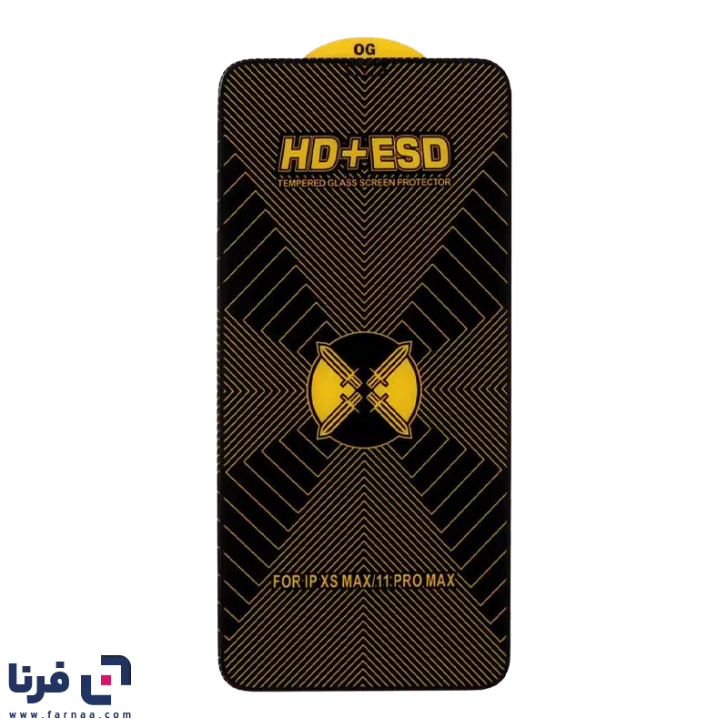 محافظ صفحه نمایش شیشه ای Full Cover HD Plus ESD مدل Apple iPhone 11 Pro Max / iPhone X Max / iPhone Xs Max