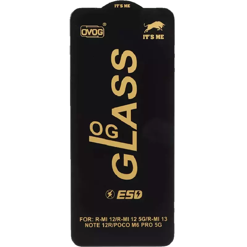محافظ صفحه نمایش شیشه ای گوشی موبایل مدل Full Cover OG ESD OVOG مناسب Xiaomi Redmi 12 / Redmi 13X / Redmi 13 4G / Poco M6 Pro 5G / Poco M6 4G