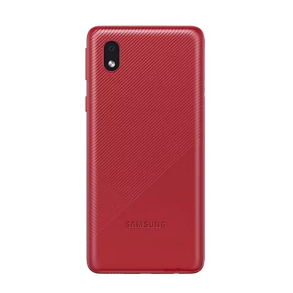 نمای پشت گوشی موبایل سامسونگ A01 Core ظرفیت 16 رم 1 گیگابایت قرمز