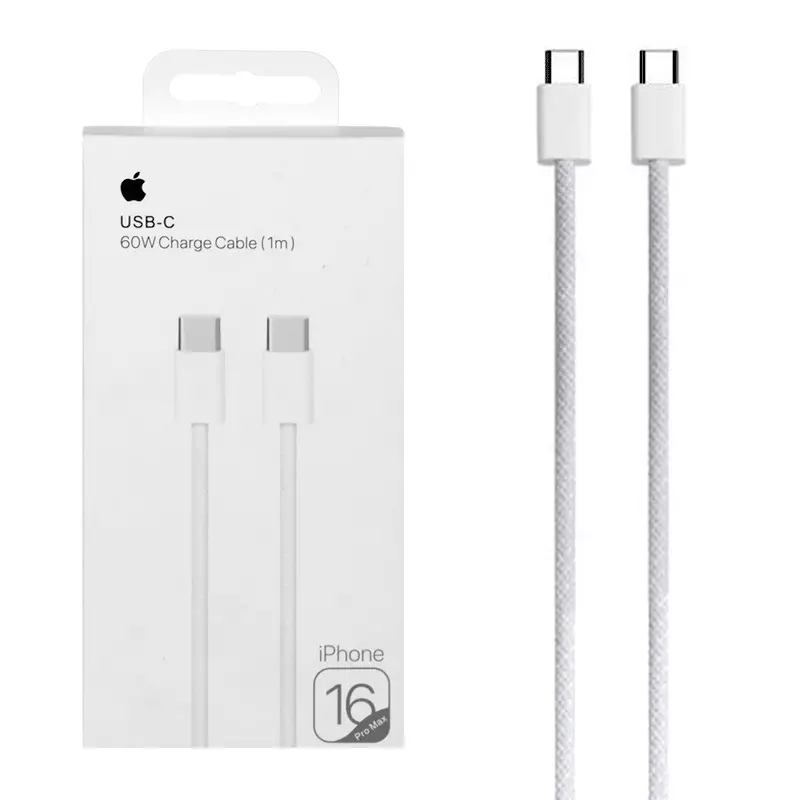کابل شارژ فست Type-C به Type-C آیفون ۱۶ پرومکس مدل MQKJ3ZM/A 60W طول ۱ متر