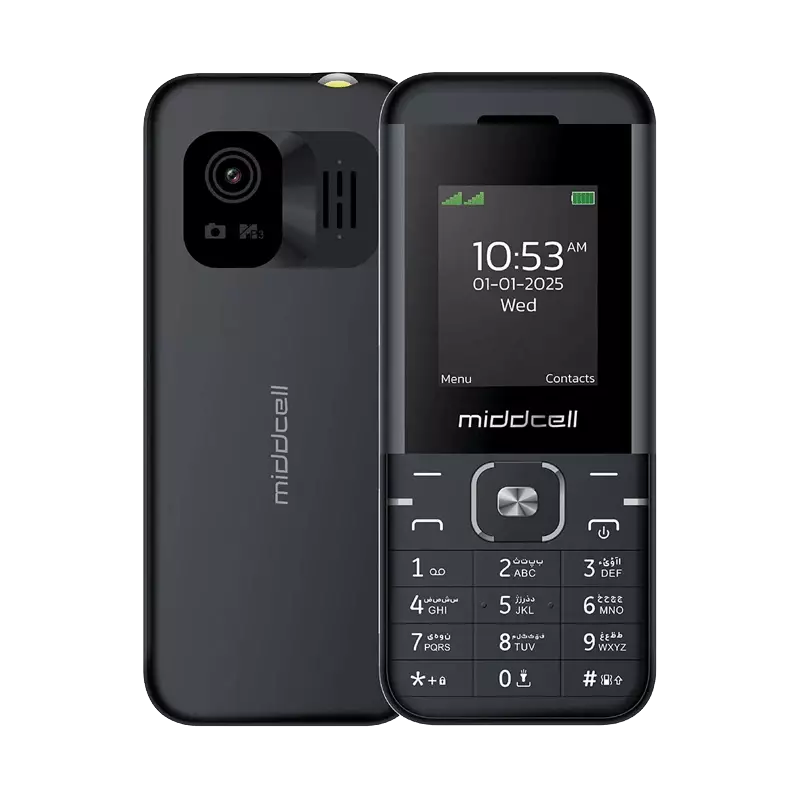 گوشی موبایل میدسل مدل M5310 ظرفیت 32 مگابایت رم 32 مگابایت مشکی پشت و روی گوشی