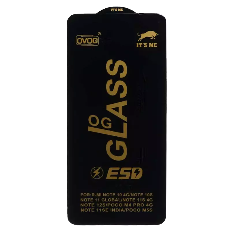 محافظ صفحه نمایش شیشه ای گوشی موبایل مدل Full Cover OG ESD OVOG مناسب Xiaomi Redmi Note 12S / Redmi Note 11 4G / Redmi Note 11S / Redmi Note 10 4G / Redmi Note 10S / Poco M5S / Poco M4 Pro 4G