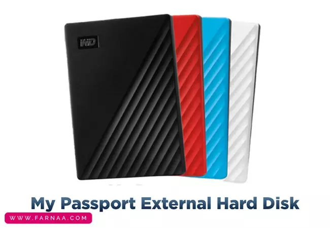 هارد اکسترنال وسترن دیجیتال مدل My Passport ظرفیت پنج ترابایت دارای رابط USB Type-A 3.2