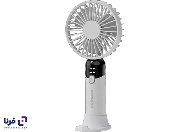 فن دستی شارژی پرودو مدل PDLFSTZH13BK با نمایشگر LED
