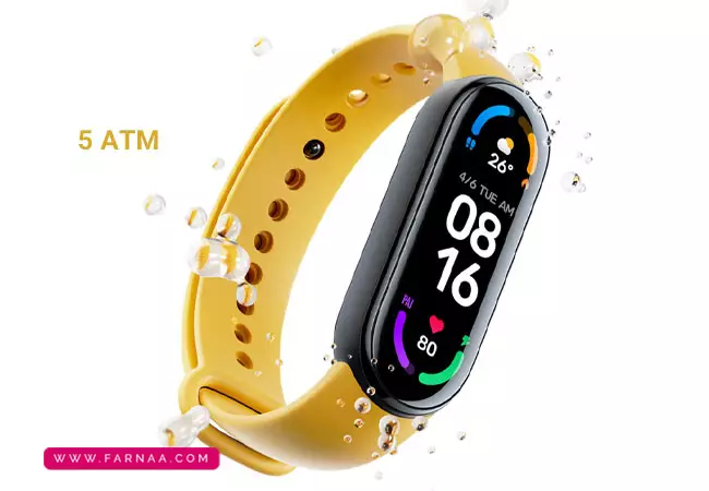  استاندارد 5 ATM مچ بند هوشمند شیائومی mi band 6