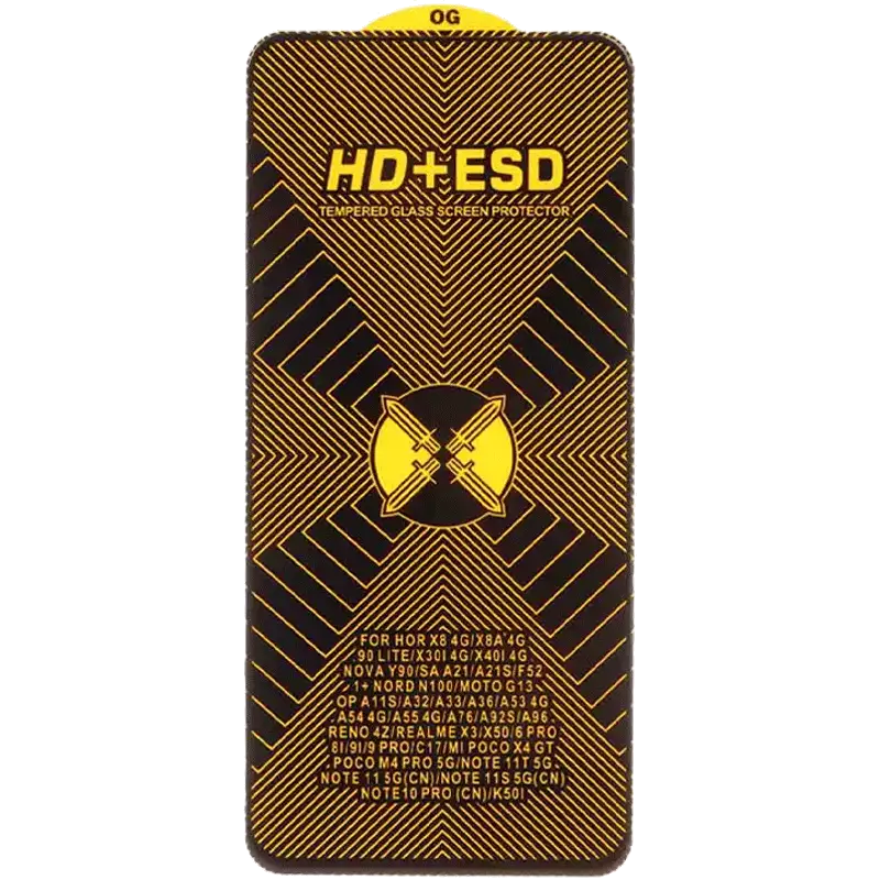 محافظ صفحه نمایش شیشه ای Full Cover HD Plus ESD مدل Samsung Galaxy A21S / F52 / Xiaomi Poco X3 GT / Poco F4 GT / Redmi Note 10 Pro 5G