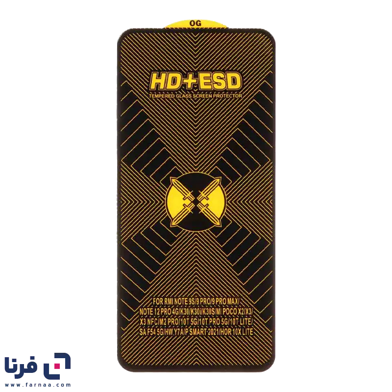 محافظ صفحه نمایش شیشه ای Full Cover HD Plus ESD مدل Xiaomi Redmi Note 14 4G / Note 12 Pro 4G / Note 11 Pro / Note 11 Pro Plus / Note 10 Pro 4G / Note 10 Pro Max / Poco F3 / F3 GT / F4 / X4 Pro / Mi 13T / Mi 13T Pro