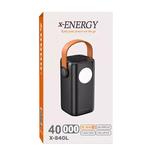 نمای داخل باکس  پاوربانک ایکس انرژی مدل X-840L 65W ظرفیت 40000 میلی آمپر ساعت