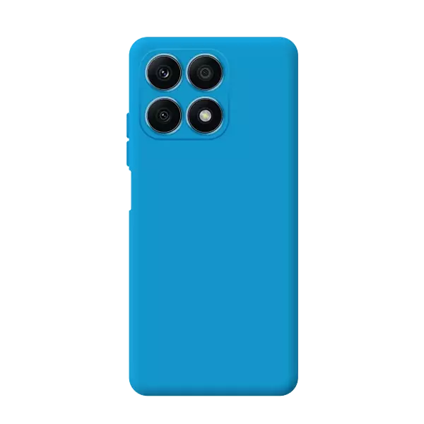 نمای پشت کاور مدل سیلیکونی مناسب برای گوشی موبایل آنر X8a آبی