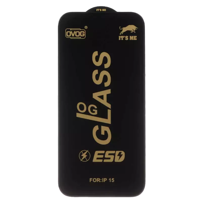 محافظ صفحه نمایش شیشه ای گوشی موبایل مدل Full Cover OG ESD OVOG مناسب Apple iPhone 16 / iPhone 15 / iPhone 14 Pro