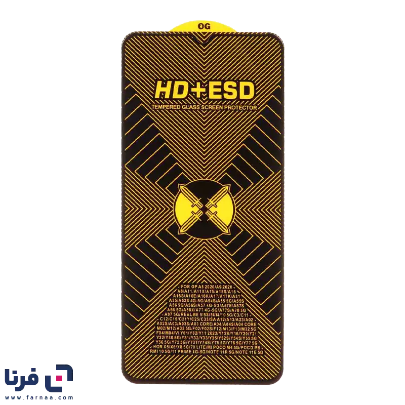 محافظ صفحه نمایش شیشه ای Full Cover HD Plus ESD مدل Samsung Galaxy A12 /A02 / A02S/ A03 / A03S / A03 CORE / A04 / A04S / A04E / A13 / A23 / A32 5G / M02 / M02S / M04 / M12 / M13 / M23 / M32 5G / M33 5G / F12 / F13 / F23