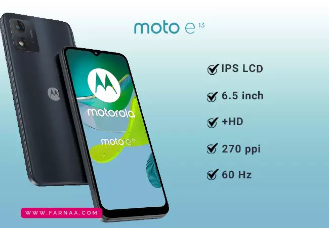 نمایشگر گوشی موبایل موتورولا مدل Moto E13 با ظرفیت 64 گیگ و رم 2 گیگابایت 