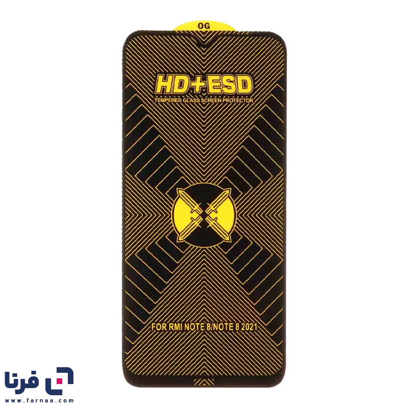 محافظ صفحه نمایش شیشه ای Full Cover HD Plus ESD مدل Xiaomi Redmi Note 8 / Redmi 8 / Redmi 8a