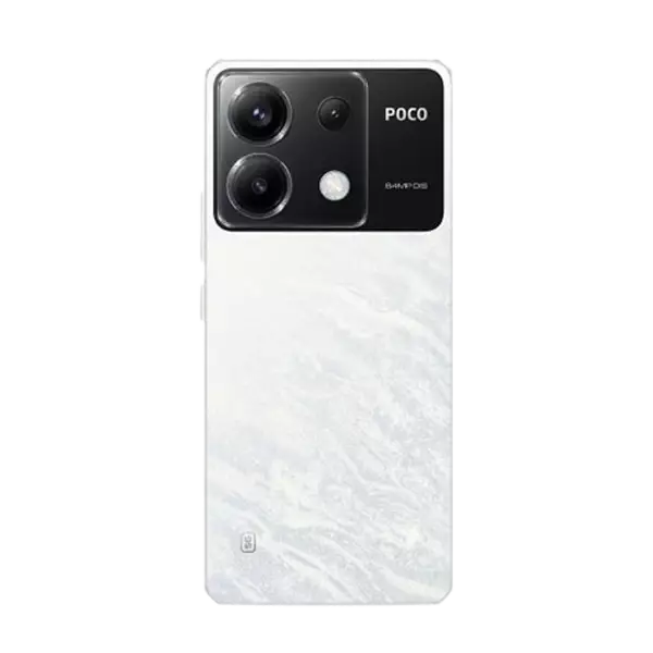 نمای پشت گوشی موبایل شیائومی POCO X6 5G ظرفیت 256 رم 8 گیگابایت سفید