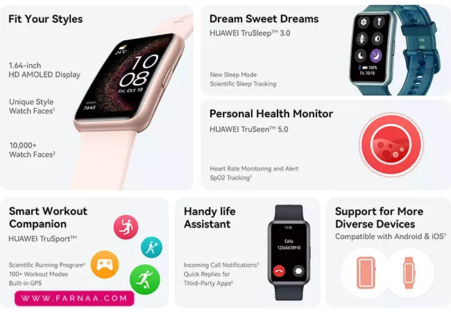 ساعت هوشمند هواوی مدل WATCH FIT 2 Active Edition