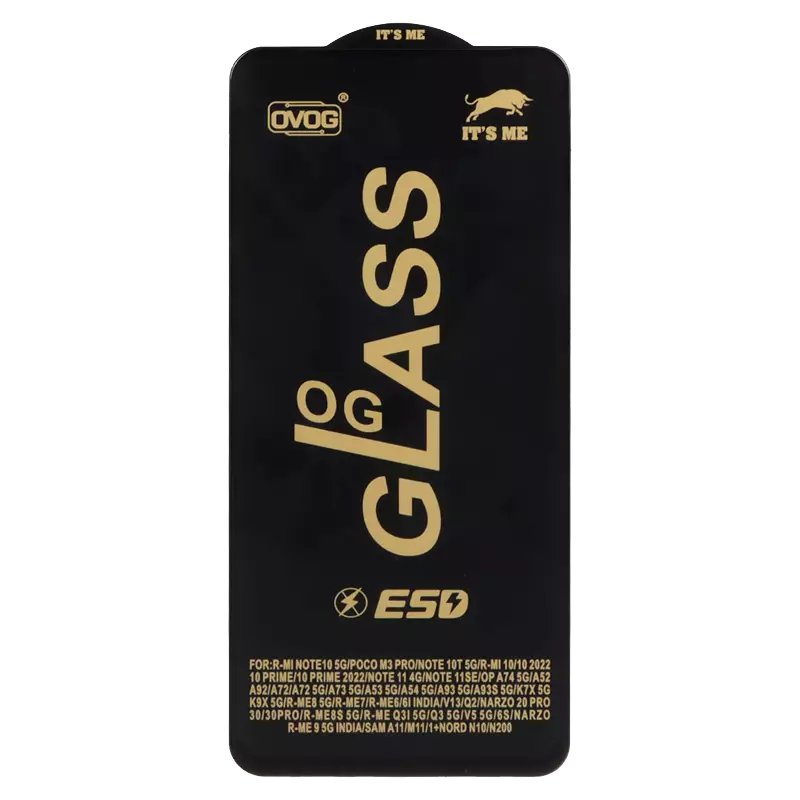 محافظ صفحه نمایش شیشه ای گوشی موبایل مدل Full Cover OG ESD OVOG مناسب Samsung Galaxy A11 / M11 /Xiaomi Redmi Note 9 / Note 9t / Mi 11 lite / Mi 12 lite / Poco M3 Pro