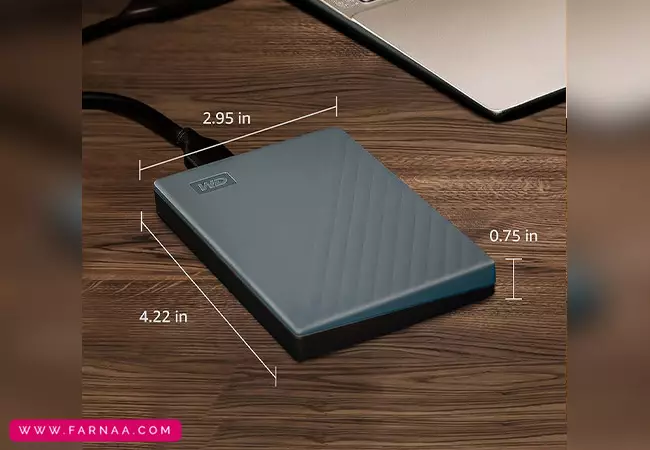 هارد اکسترنال وسترن دیجیتال مدل My Passport ظرفیت پنج ترابایت دارای رابط USB Type-A 3.2